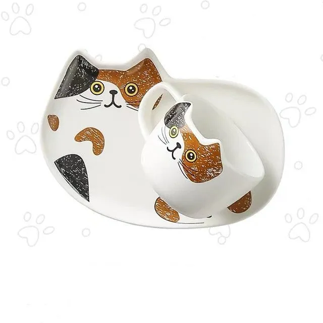 Coffee Cup With Set Creative Cute Cat Tea Cup