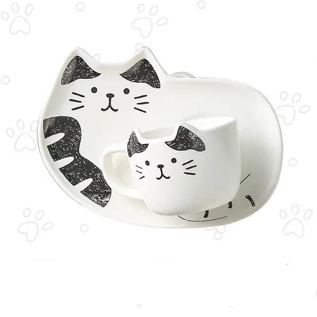 Coffee Cup With Set Creative Cute Cat Tea Cup