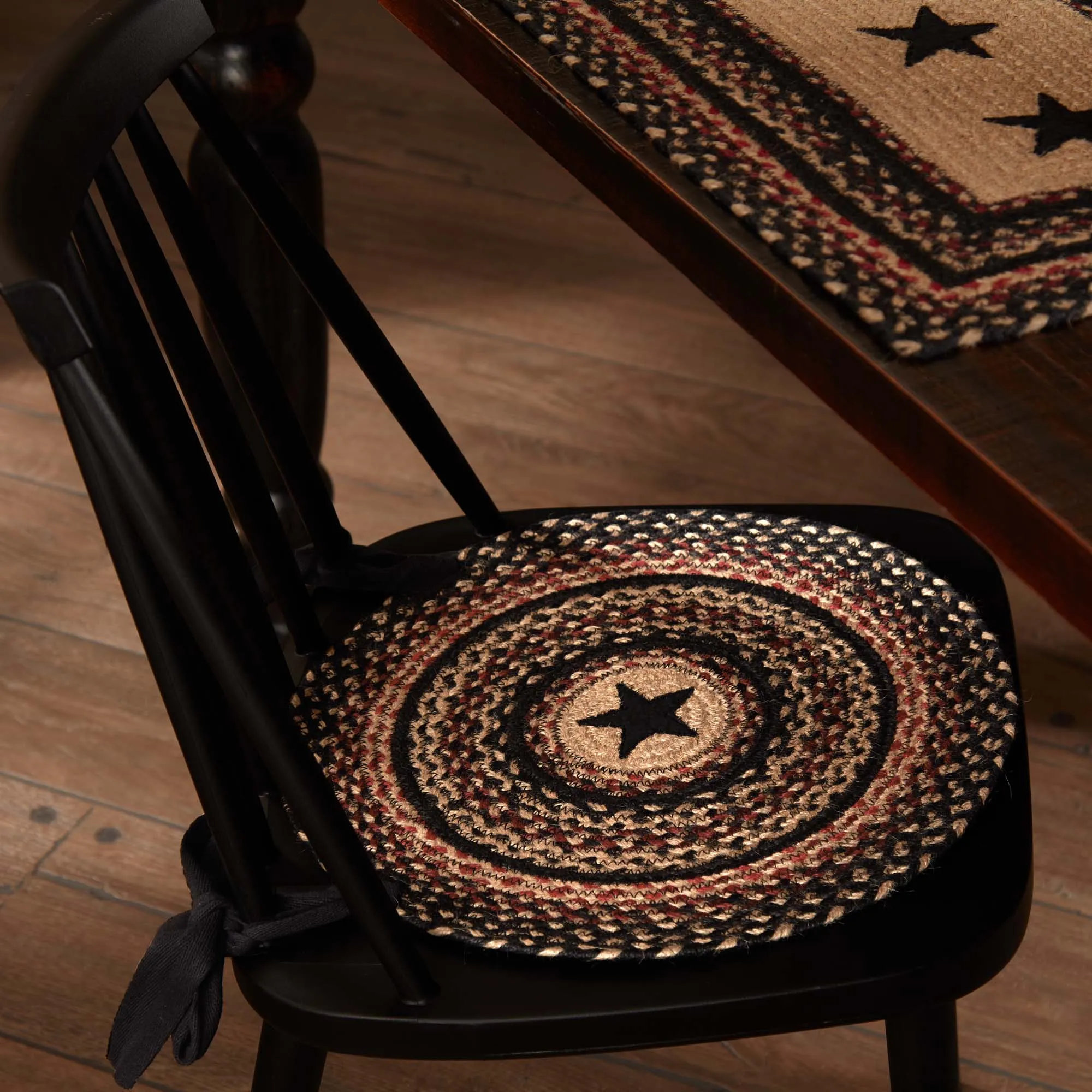 Colonial Star Jute Chair Pad Applique Star **BACKORDERED UNTIL DECEMBER 2024**