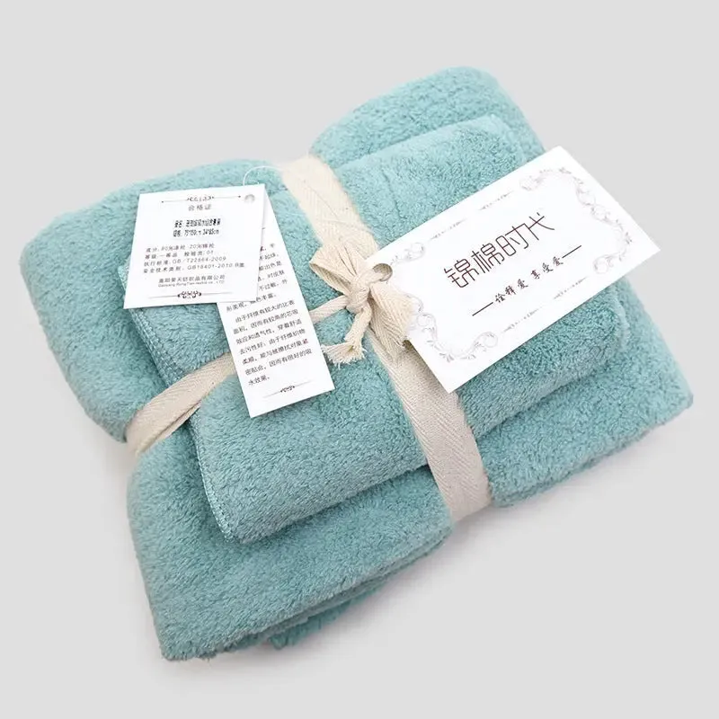 Coral velvet bath towel gift set