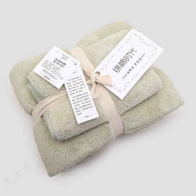 Coral velvet bath towel gift set