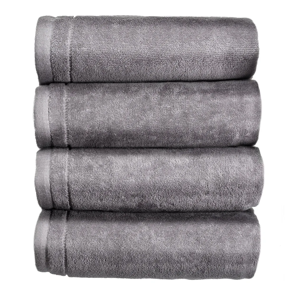 Cotton Hand towels Set of 4 - Grey (Wholesale)