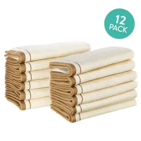 Cotton velour Set of 12 Towels - Ivory  (Wholesale)