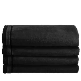 Cotton velour Set of 4 Towels - Black (Wholesale)