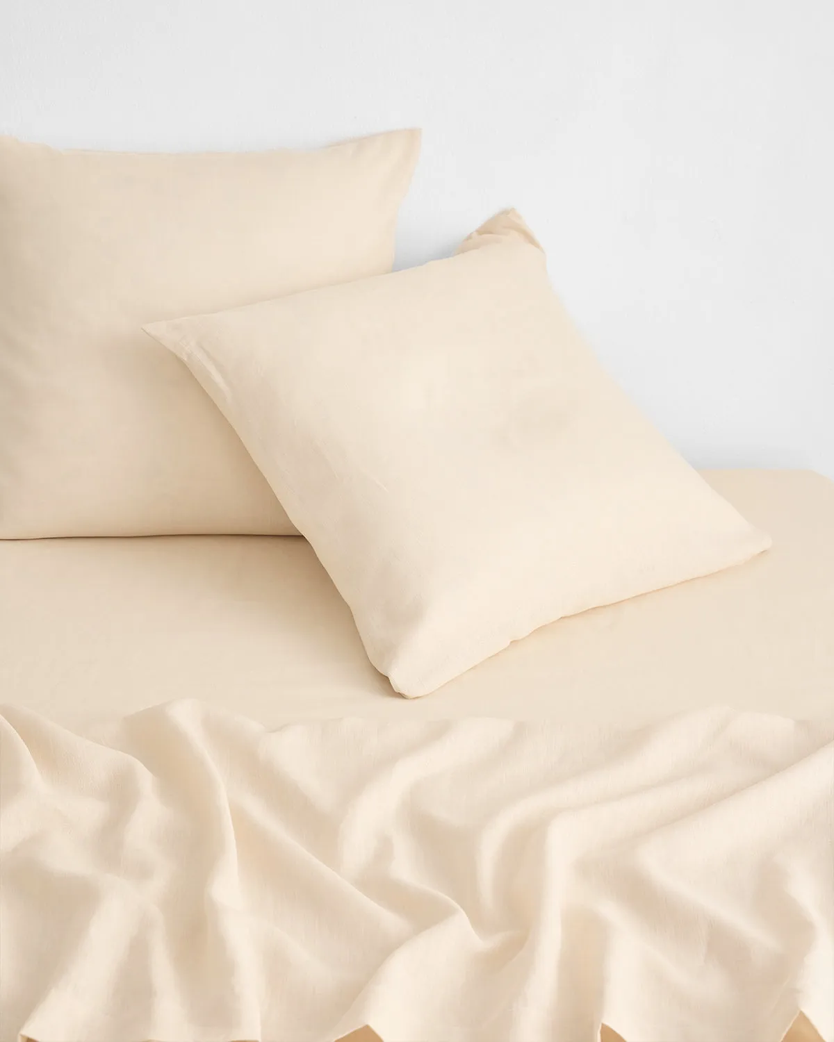 Crème 100% French Flax Linen European Pillowcases (Set of Two)