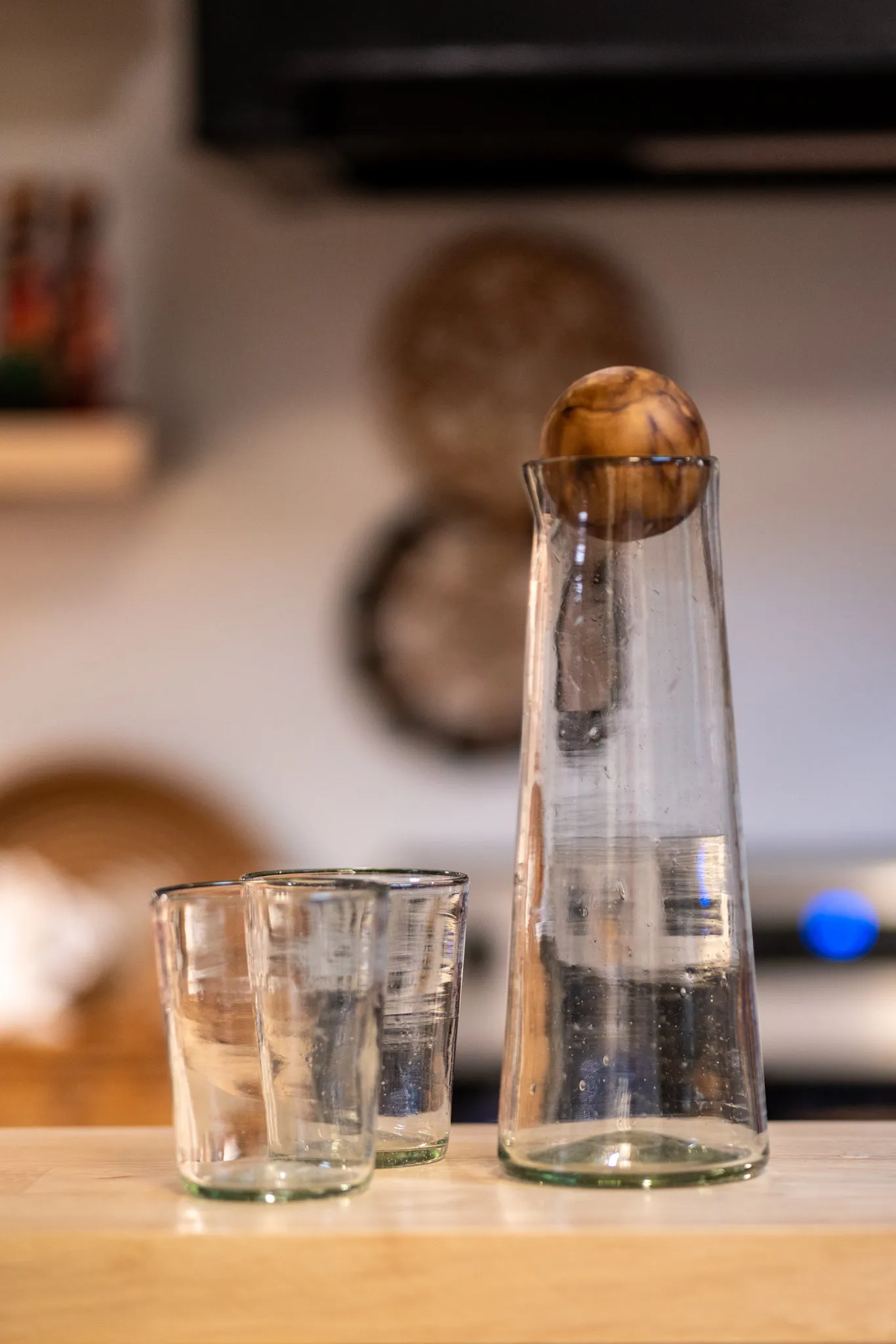 Crystal Carafe with Wooden Stopper