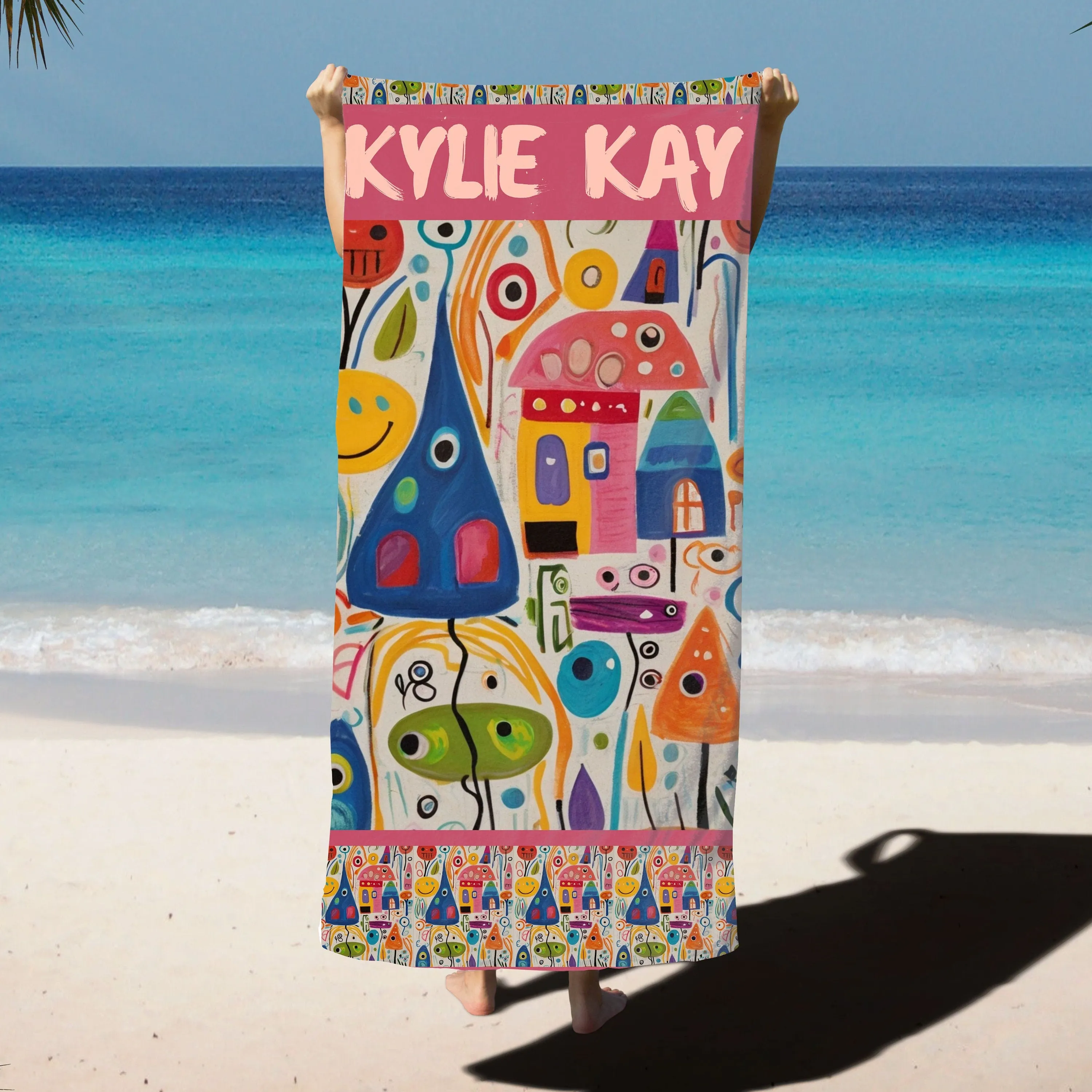 Custom Summer Vibes Beach Towel