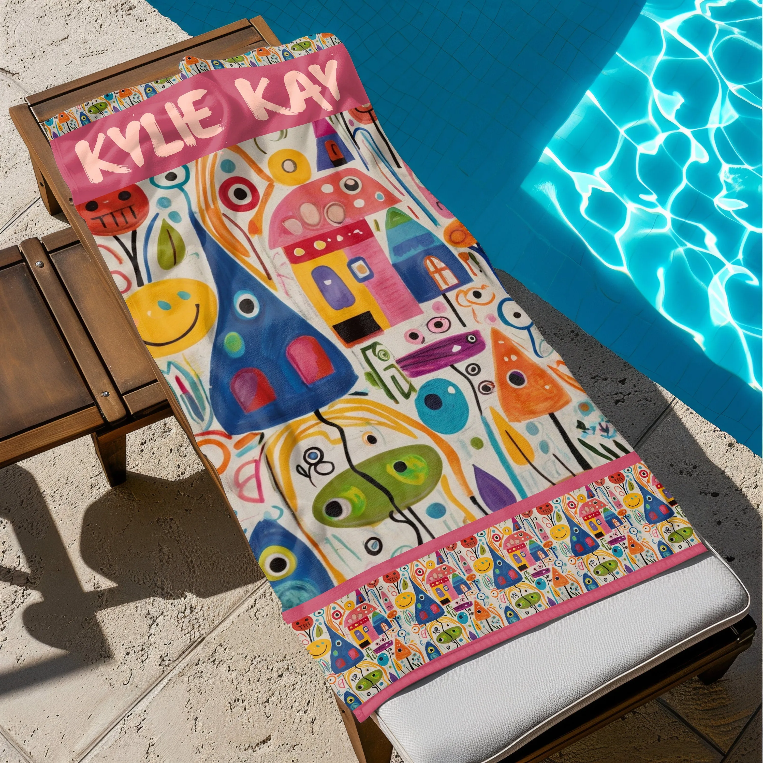 Custom Summer Vibes Beach Towel