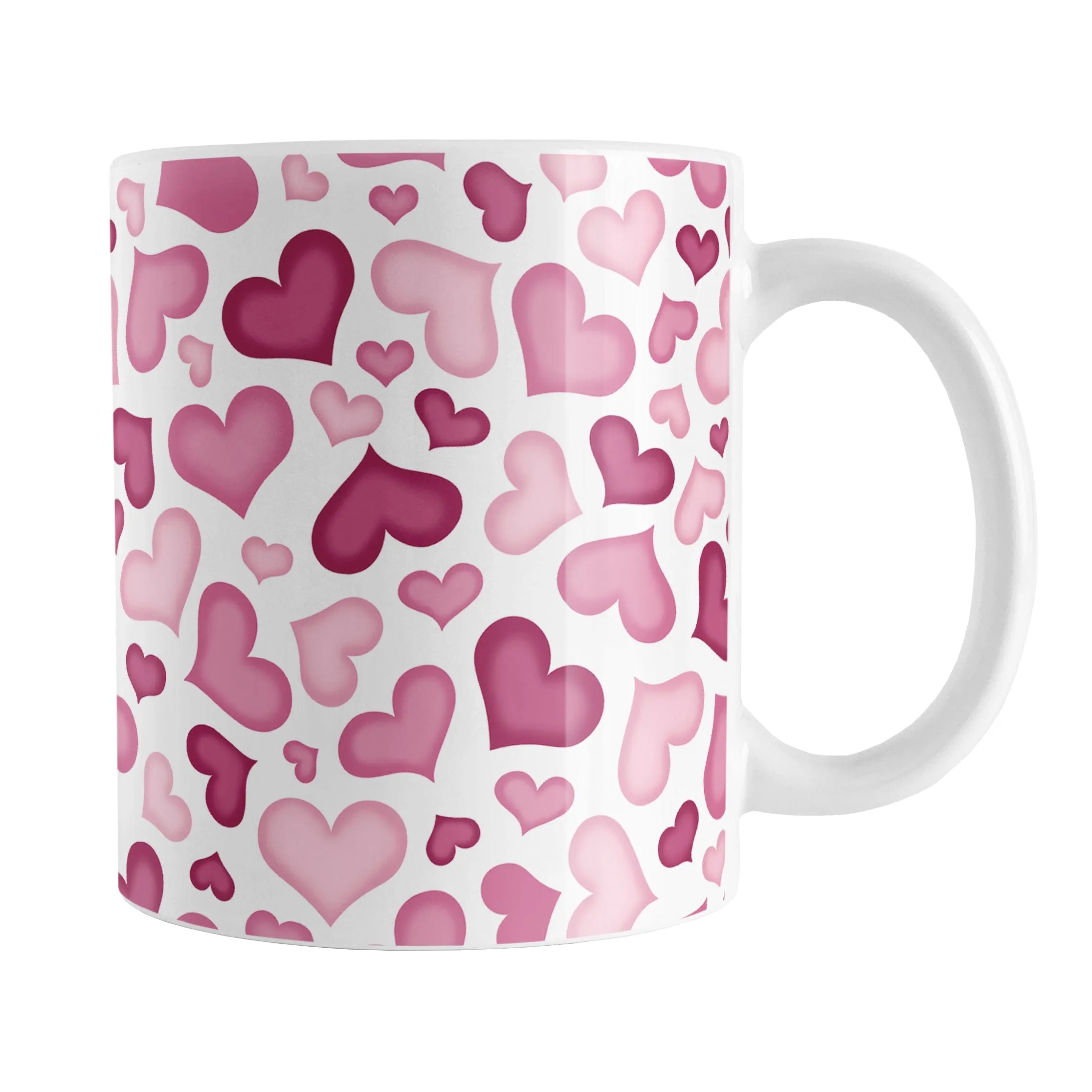 Cute Pink Hearts Pattern Mug