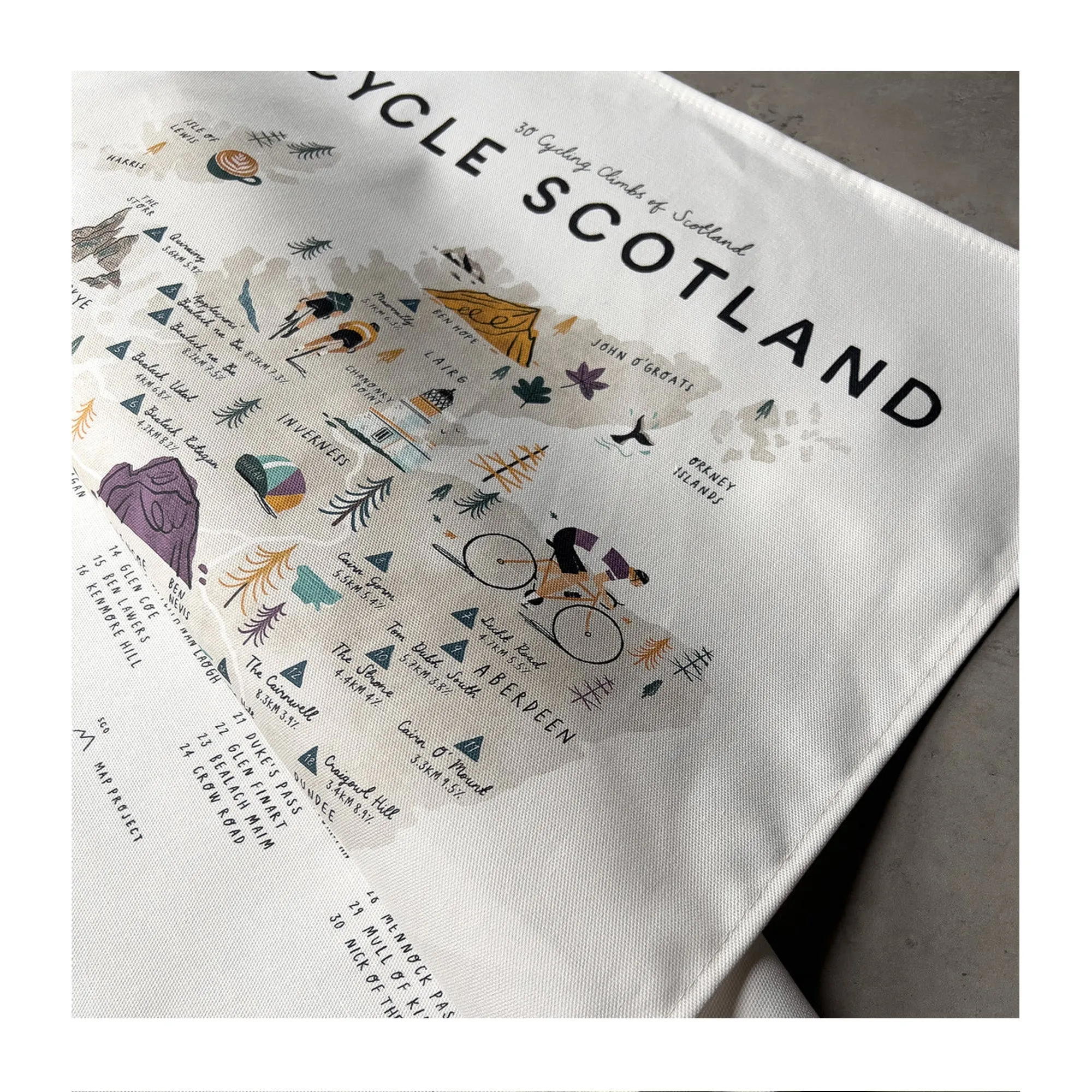 Cycle Scotland Tea Towel