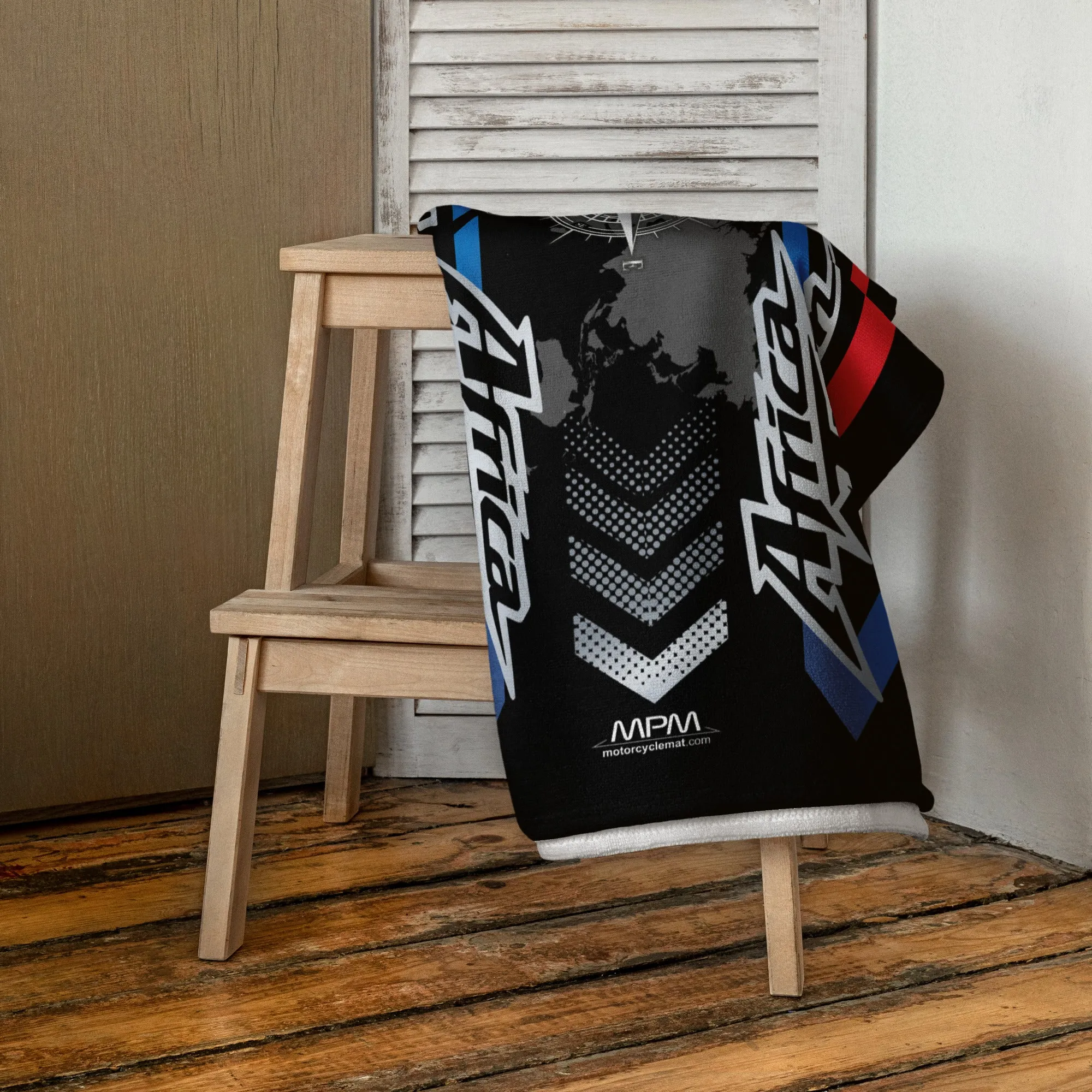 Designed Beach Towel Inspired by Honda Africa Twin White Color Motorcycle Model - MM9452