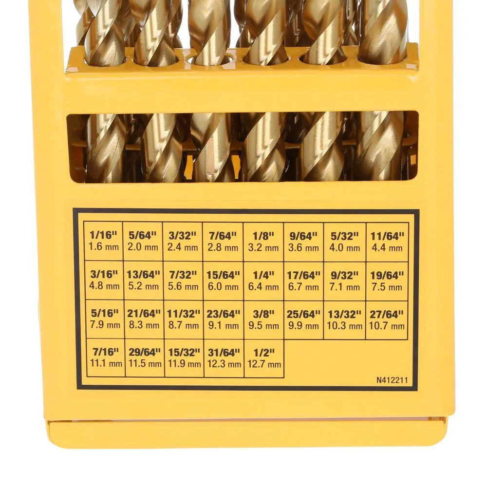 DeWalt DW1969 29-Piece Pilot Point Drill Bit Set Metal Index