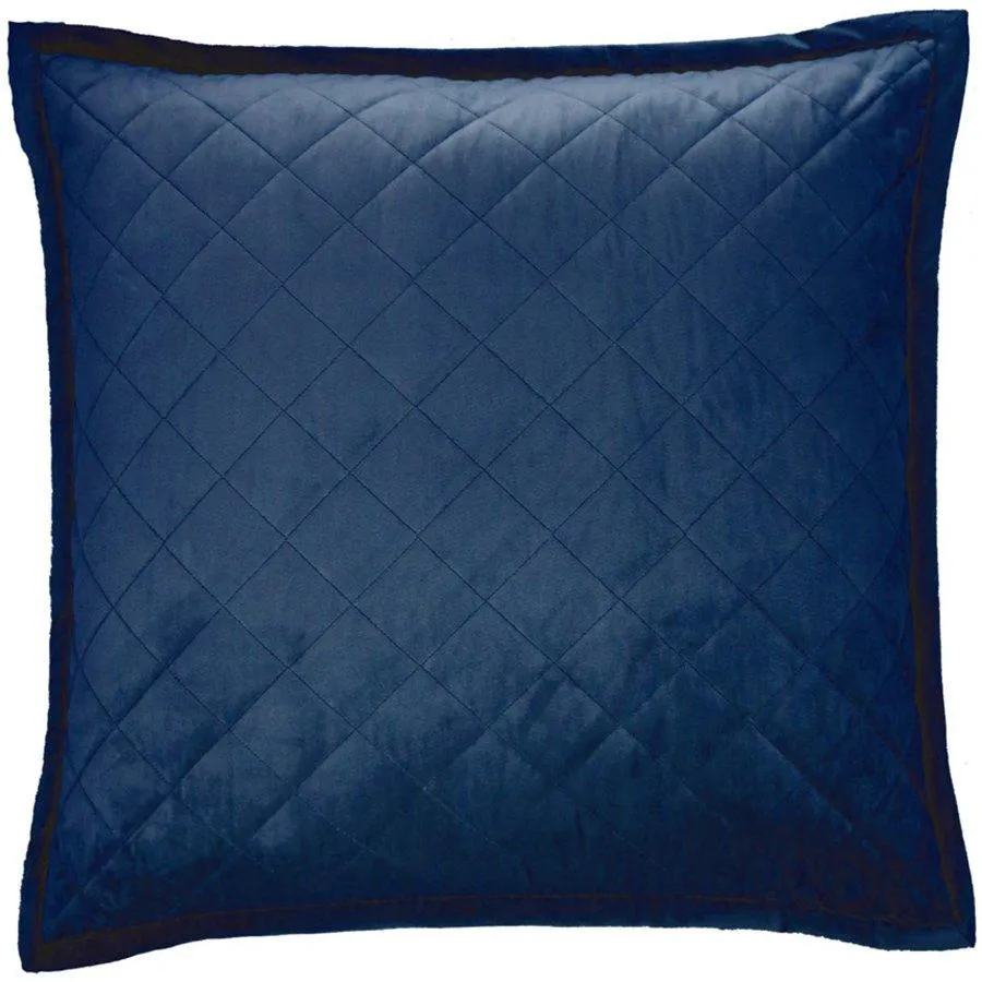 Diamond Quilted Coverlet Set, Navy Velvet