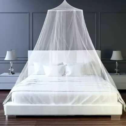 Double Bed(Round) Mosquito Net (WHITE) Size 98X23 INCH Color WHITE