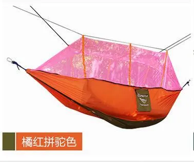 Double Parachute Mosquito Net Hammock Chair Tourism Flyknit Hamaca Hamak Rede Garden Swing Camping Amaca Hangmat Sleeping Hamac