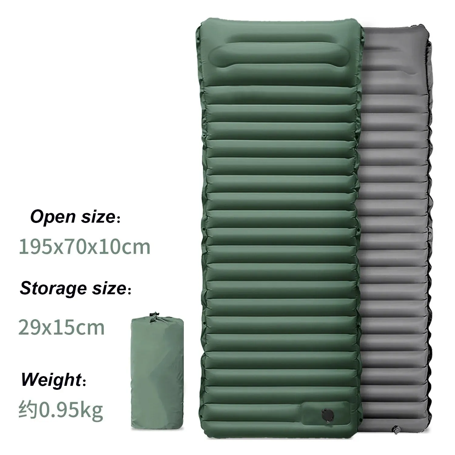 Double Sleeping Pad Camping Mattress 2 Person Extra Thick Queen Camping Pads Tent Mattress for Adults (Foot Pump) New