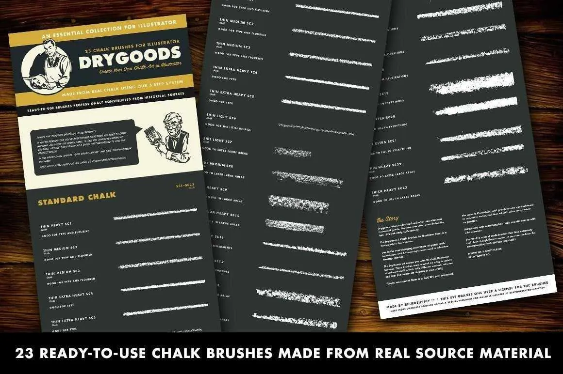 DryGoods | Chalk Brushes for Adobe Illustrator