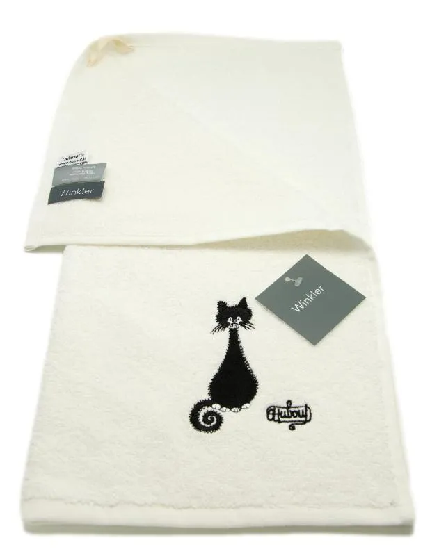 Dubout Cats, Cat Portrait Terry Cloth Hand Towel