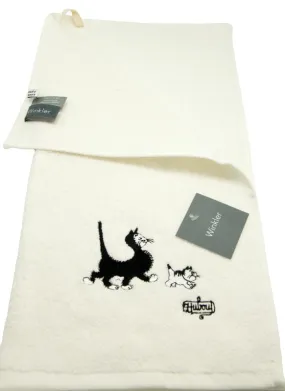 Dubout Cats Mother & Son Terry Cloth Hand Towel