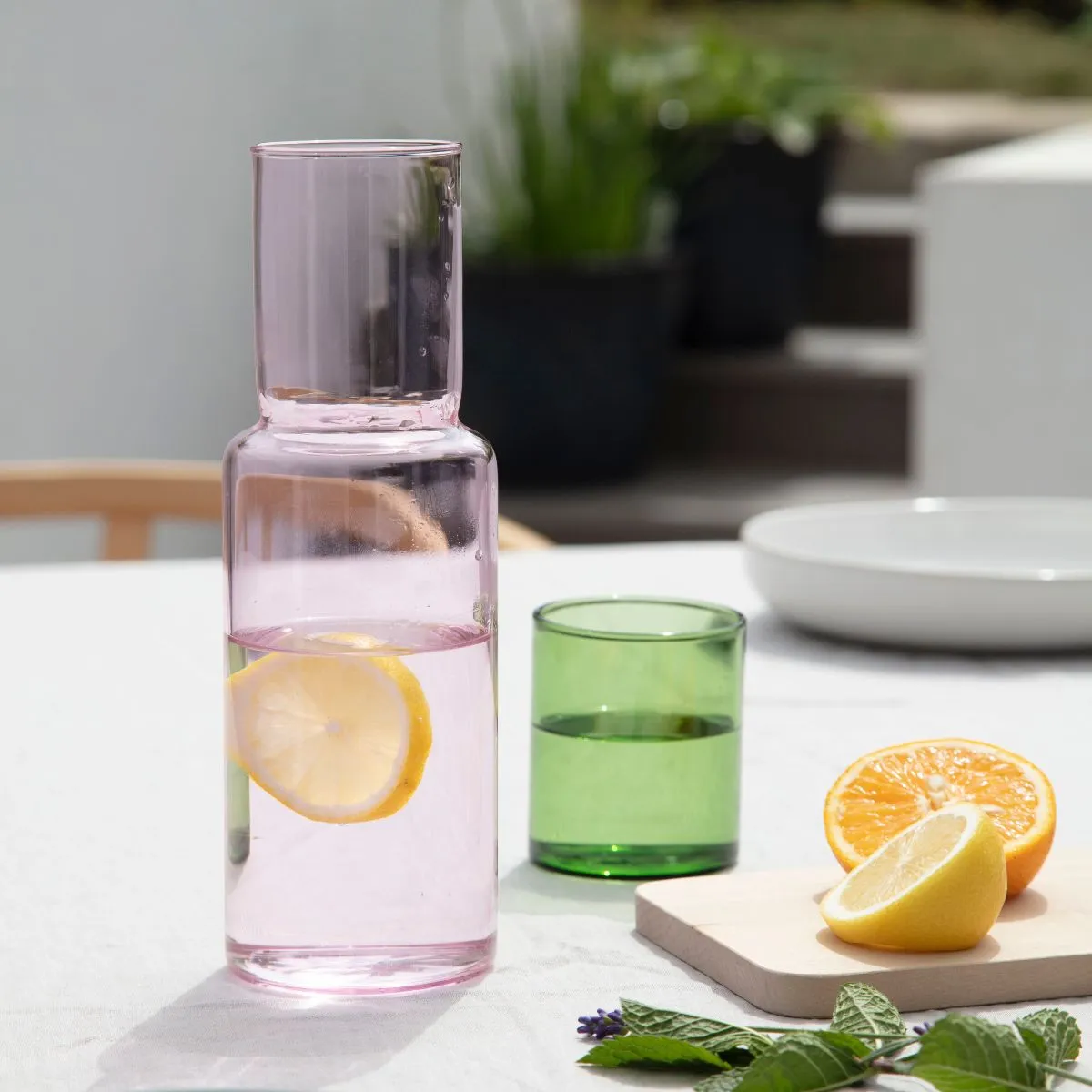 Duo Tone Glass Carafe - Pink/Green