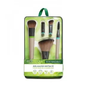 Ecotools Face Kit Interchangeable Makeup Brush Set with 5 Brushes Storage Tin