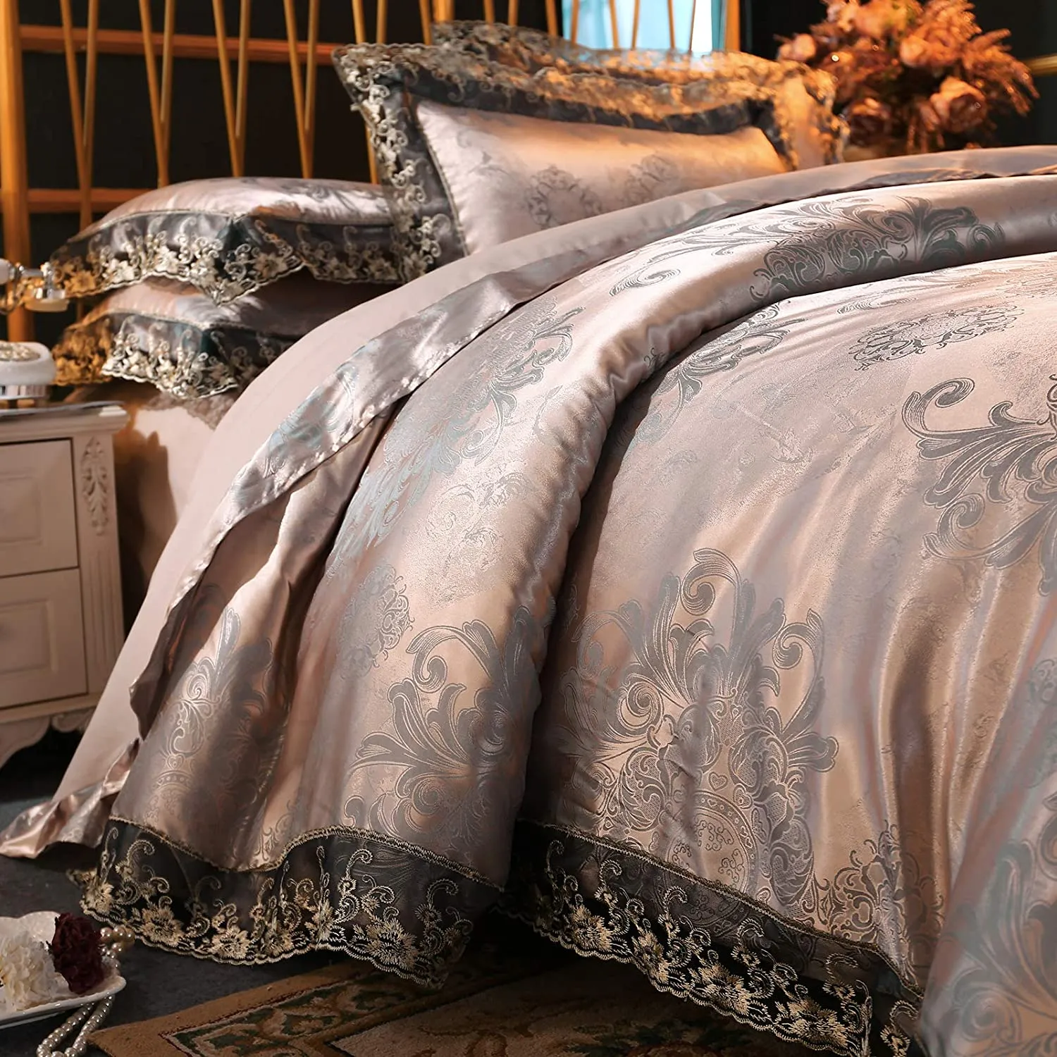 Elegant European Paisley Jacquard Weave Duvet Cover 3 Piece