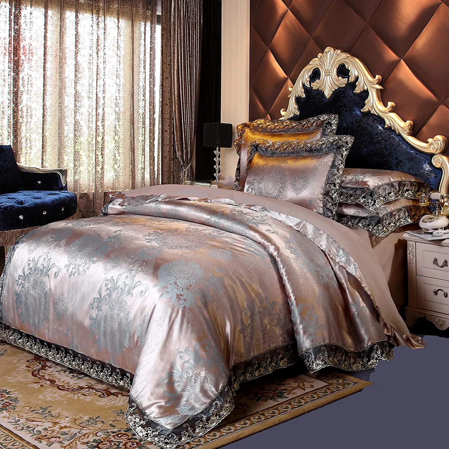 Elegant European Paisley Jacquard Weave Duvet Cover 3 Piece