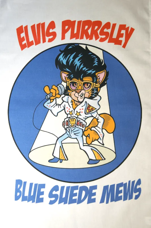 Elvis Purrsley Cat Cotton Tea Towel