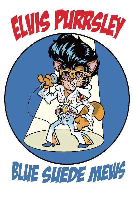 Elvis Purrsley Cat Cotton Tea Towel