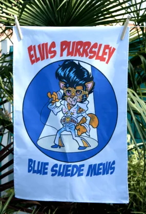 Elvis Purrsley Cat Cotton Tea Towel