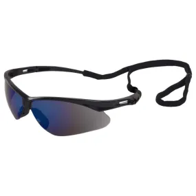 ERB Octane Black Blue Mirror Safety Glasses #15332