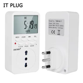 EU UK BR Plug Outlet Electronic Digital Timer Socket with Timer 220V AC Socket Timer Plug Time Relay Switch Control Programmable