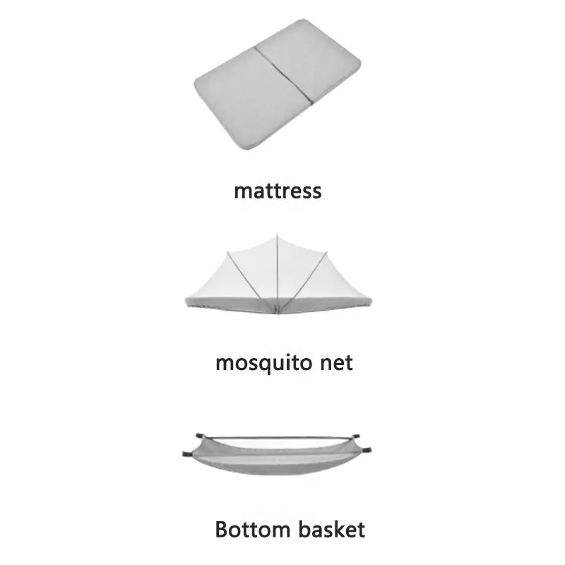 European Built-in Mosquito Net Foldable Baby Crib Infant Bed