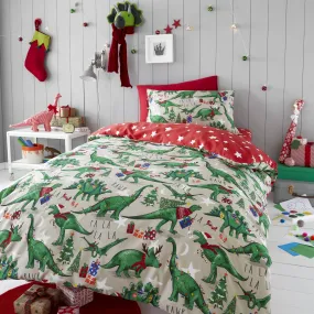 Festive Dinosaur Christmas Bedding