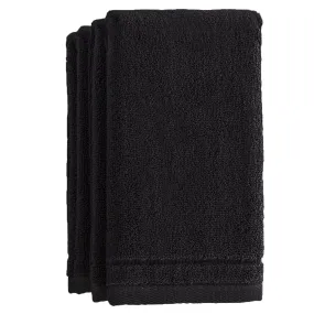 Fingertip Terry Towels Set of 4– Black (Wholesale)