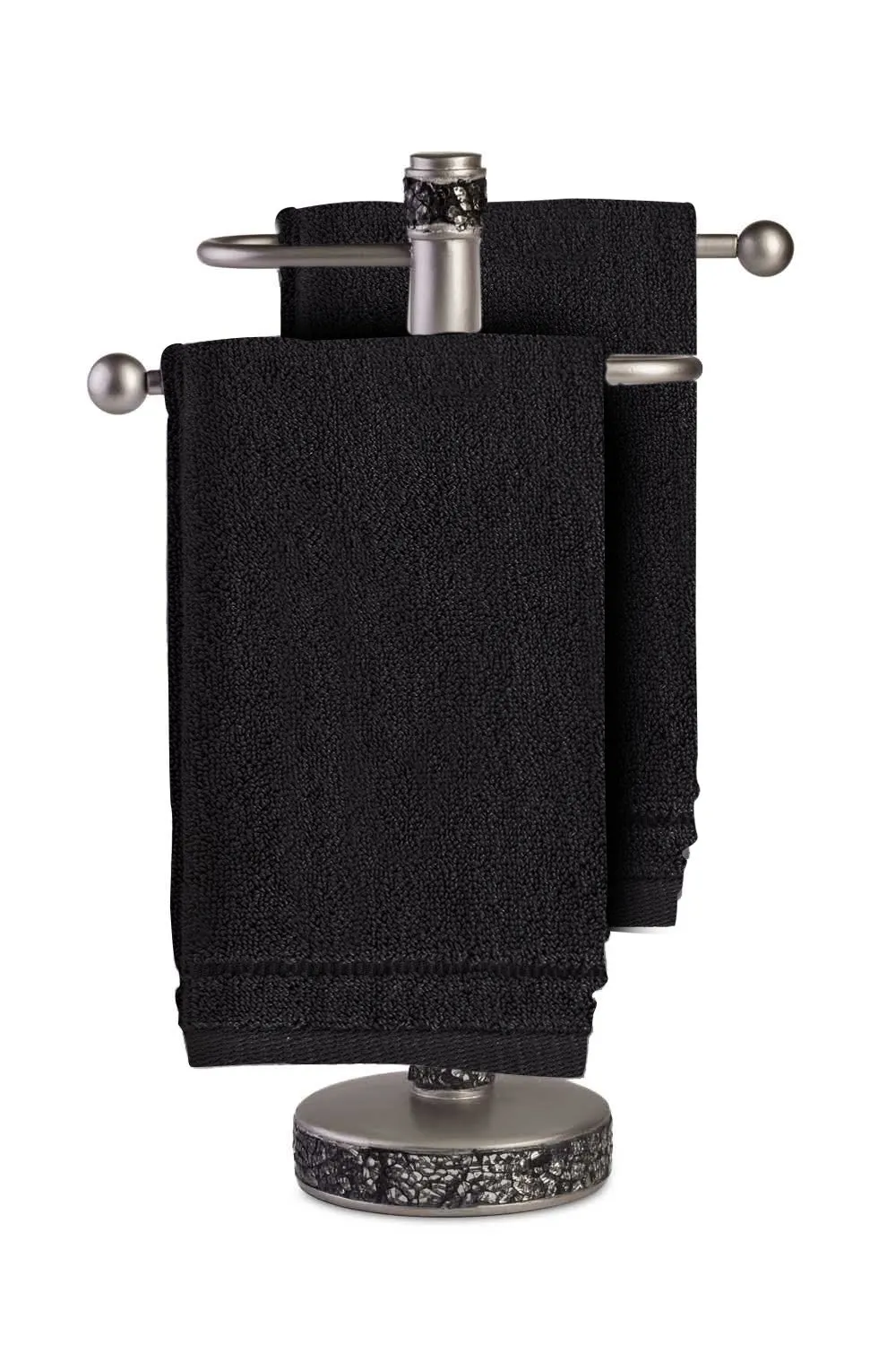 Fingertip Terry Towels Set of 4– Black