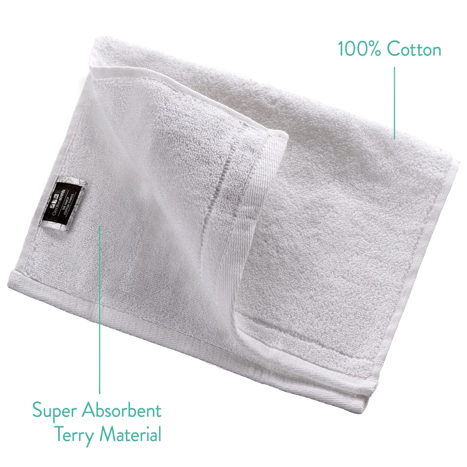 Fingertip Terry Towels Set of 4 - White (Wholesale)