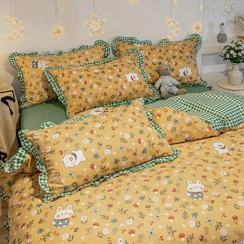 Four-piece Cotton Bedding Summer Princess Style Sheets