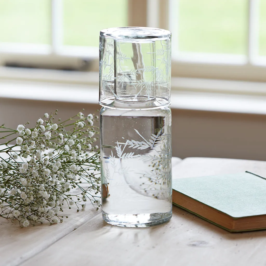 Glass Fern Etched Night Set