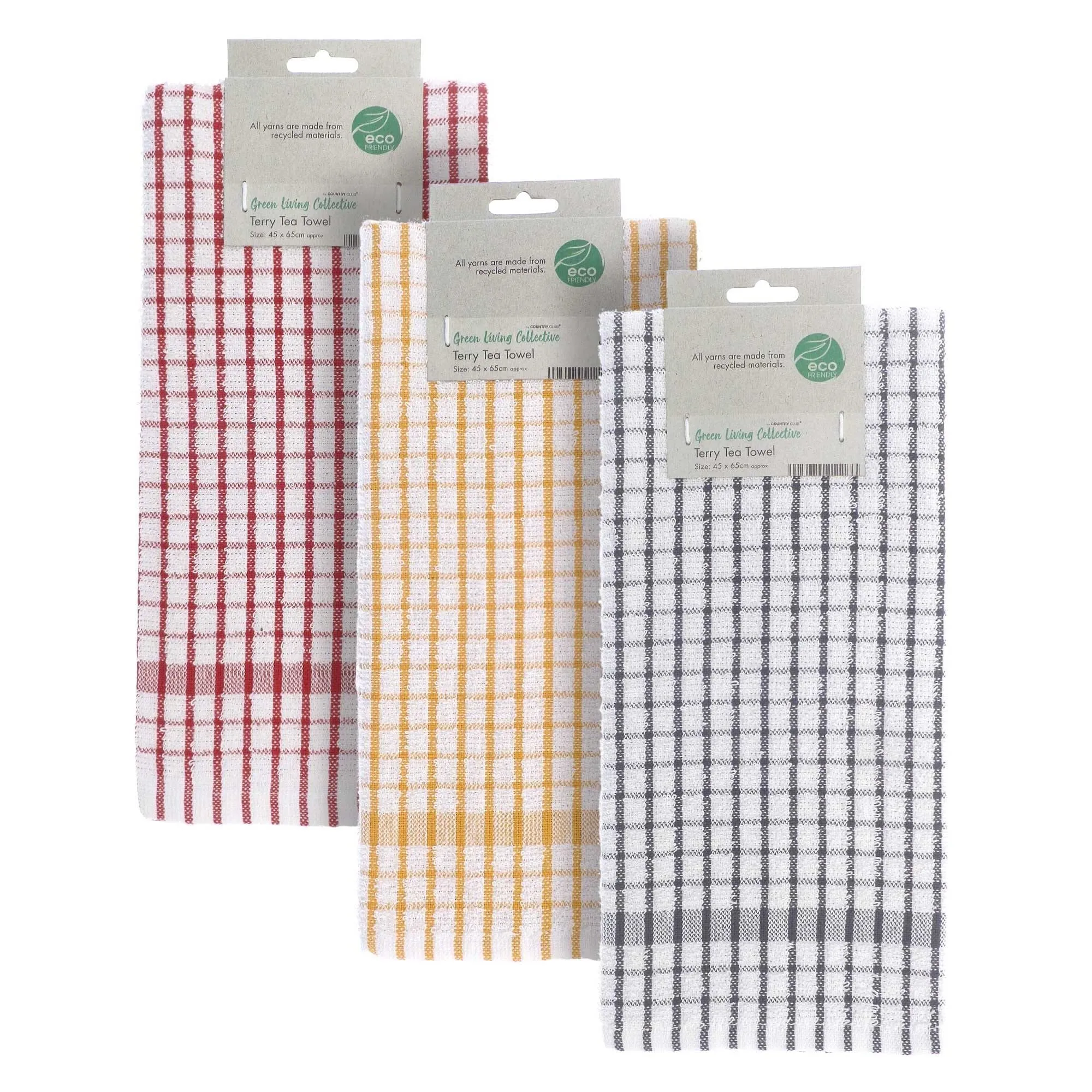 Green Living Recycled Terry Tea Towels (2 Pack)