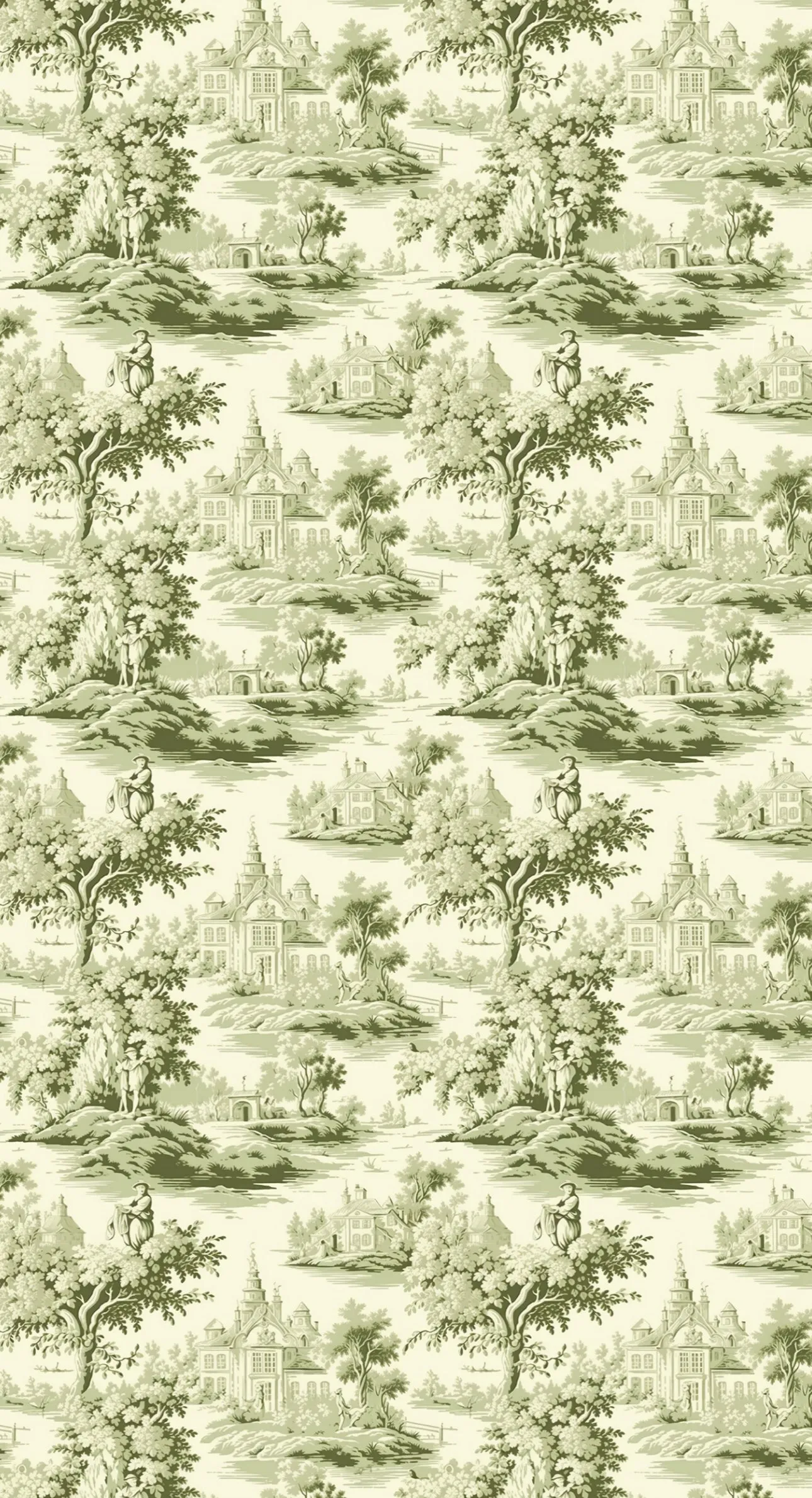 Green Toile - Printed Guest Towel