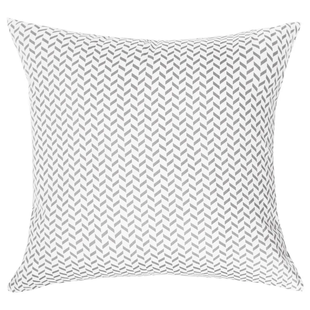 Grey Herringbone Throw Pillow