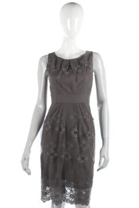 Grey lace and net cocktail dress size S