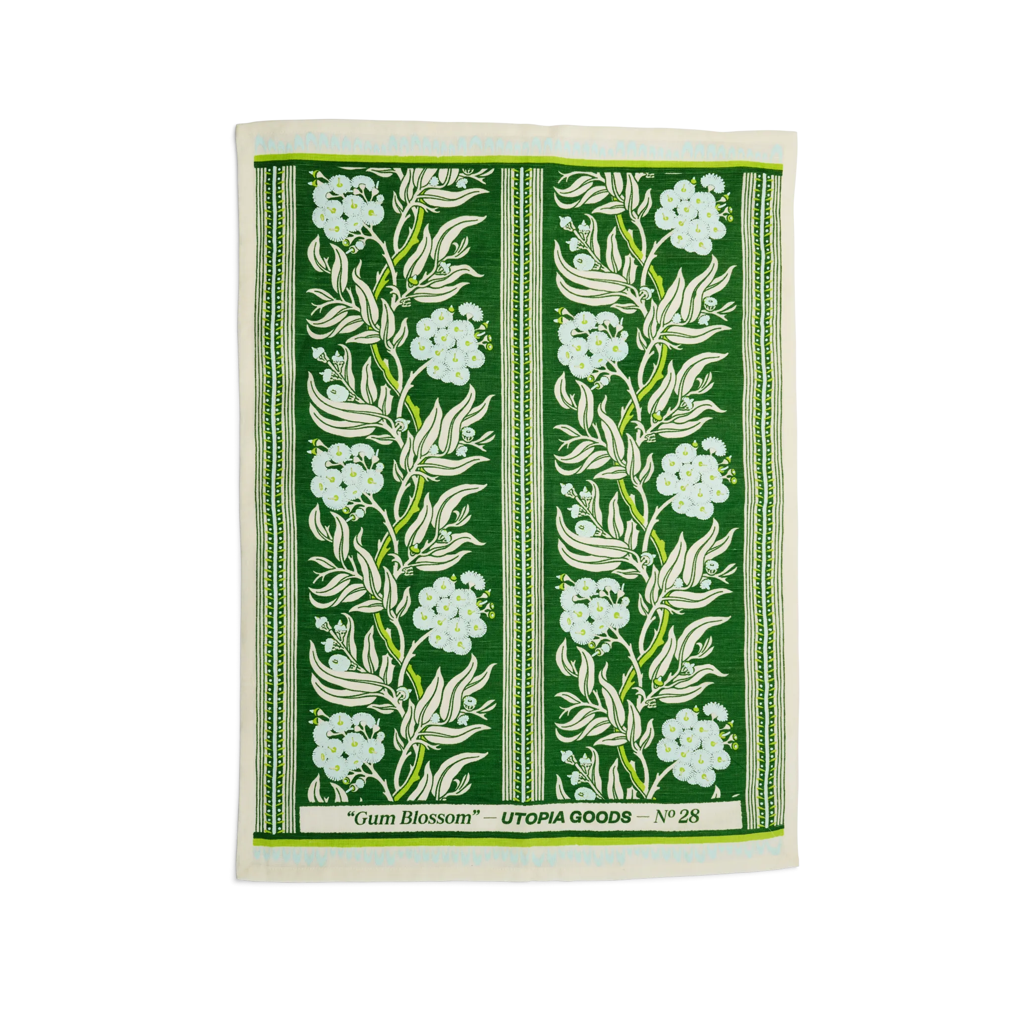 Gum Blossom Green Teatowel No. 28