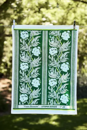 Gum Blossom Green Teatowel No. 28