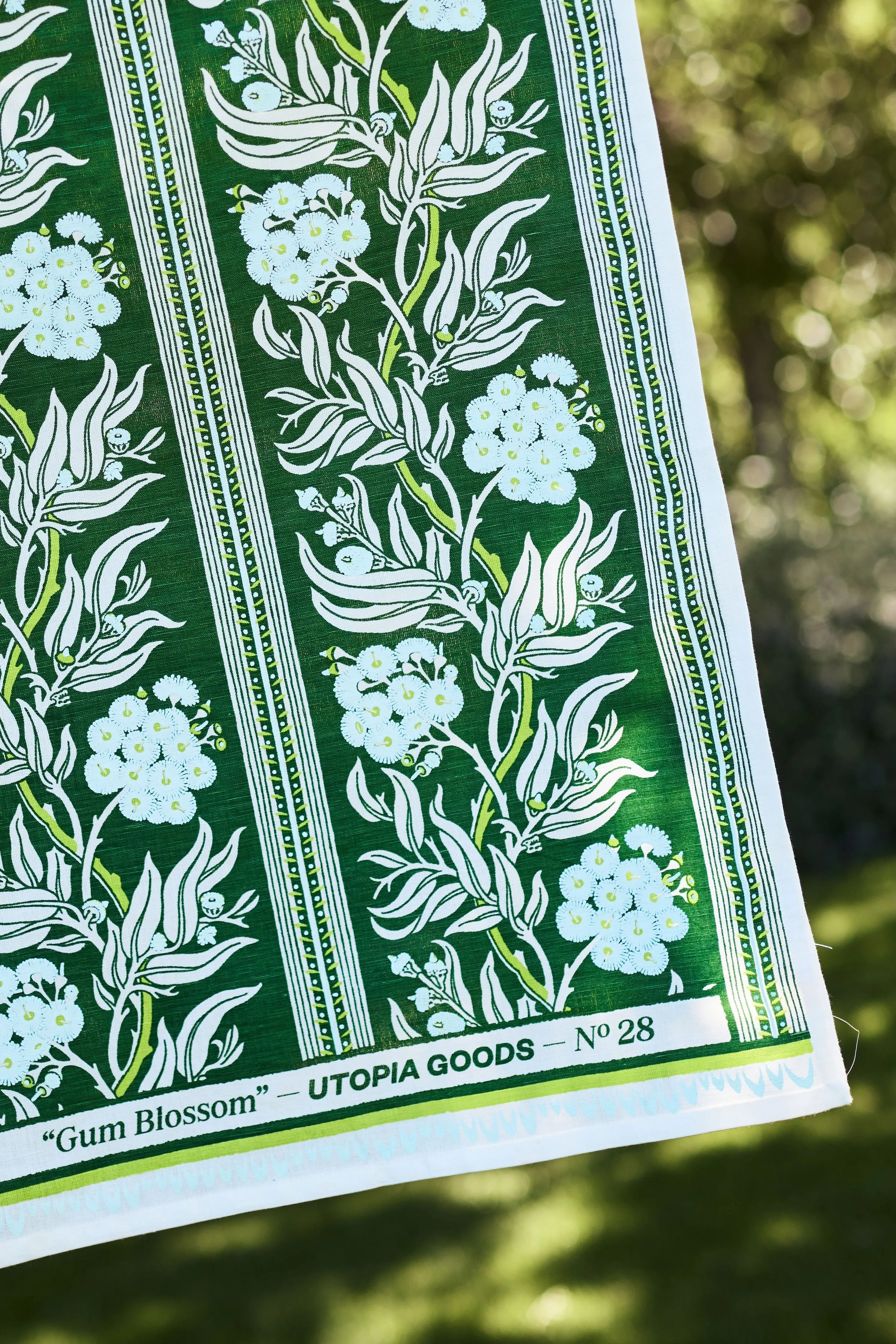 Gum Blossom Green Teatowel No. 28