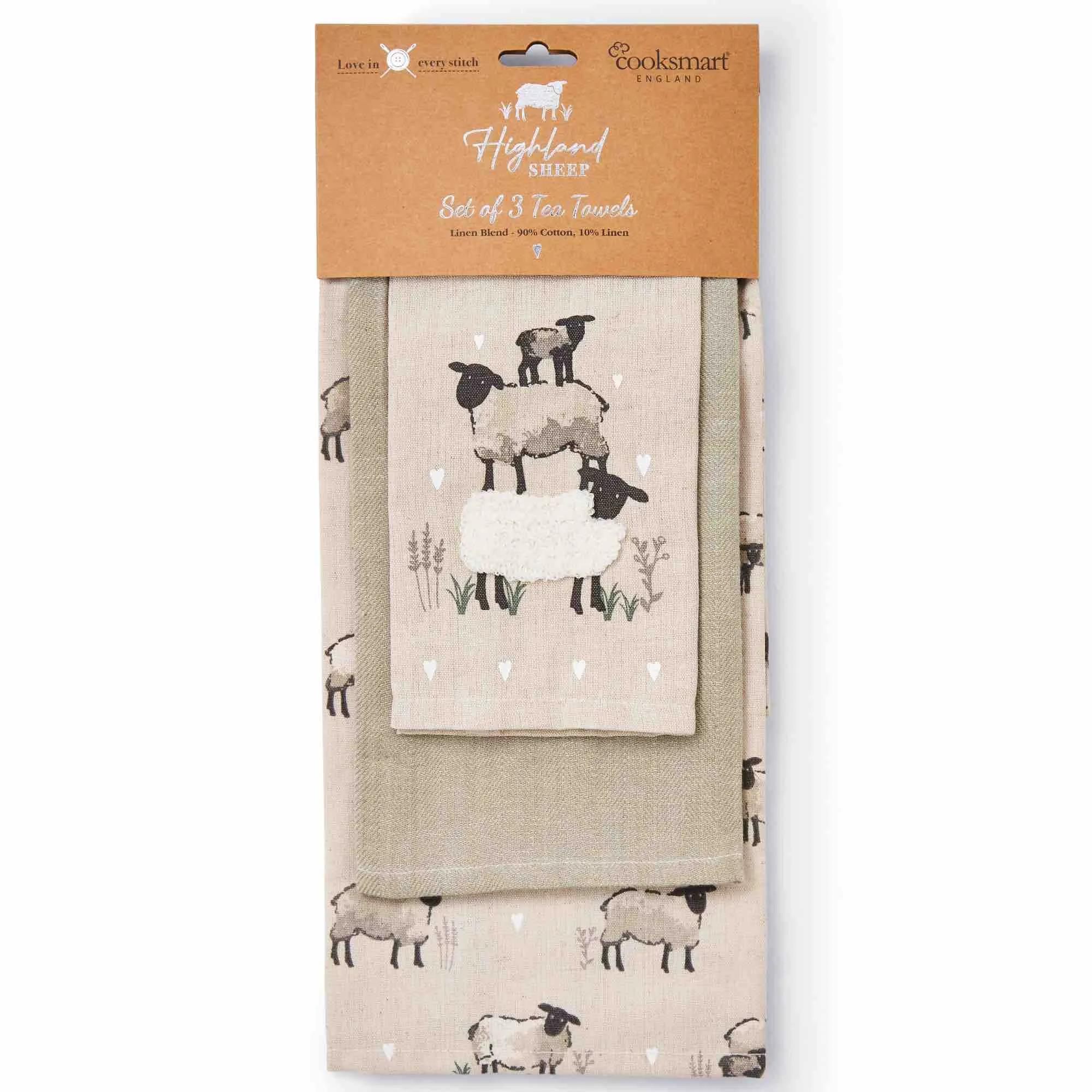 Highland Sheep 3 Pack Tea Towels