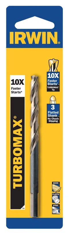 Irwin Turbomax 13/32 in. X 5-1/4 in. L High Speed Steel Drill Bit Straight Shank 1 pc