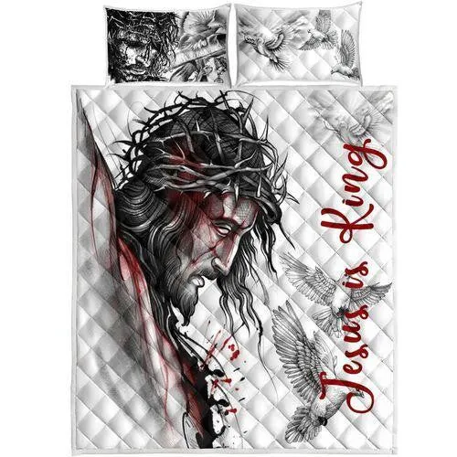 Jesus Is King Quilt Bedding Set - Christian Bedding Sets