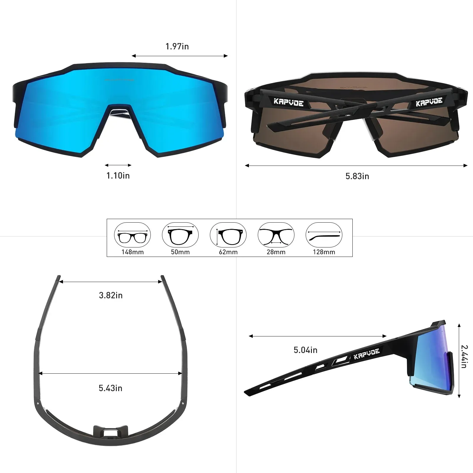 Kapvoe Men Cycling Glasses UV400 Protection Road Bike MTB Outdoor Sports Sunglasses Bicycle Glasses Professional Sport Glasses